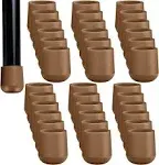 36 Pieces 7/8 Inch Folding Chair Leg Caps Heavy-Duty Plastic Chair End Caps Non-Marring Furniture Glides Round Hardwood Floor Protectors (Beige)