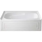 Oriel 60 in. Acrylic Right Drain Rectangular Apron Front Bathtub in White