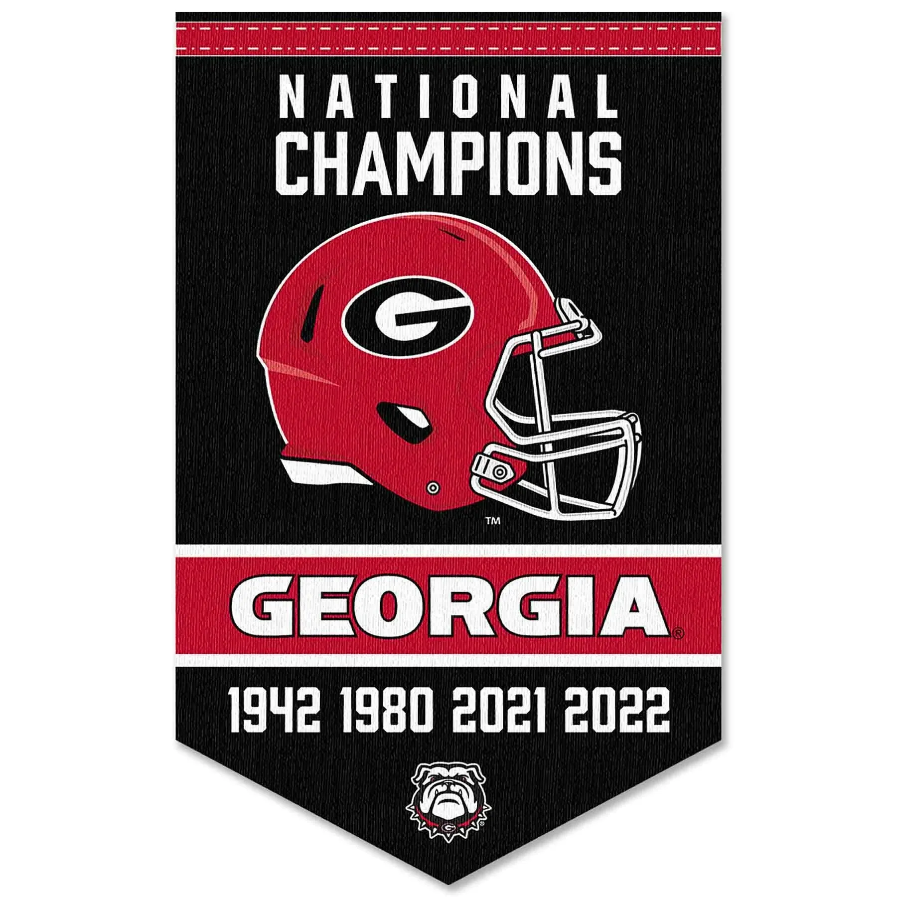 Georgia Bulldogs 4 Time Football National Champions Banner