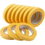 Lichamp 10-Pack Automotive Refinish Masking Tape Yellow 18mm x 55m, Cars Auto x