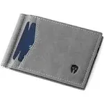 Bryker Hyde RFID Blocking Slim Minimalist ID Outside Front Pocket Wallet, Money Clip, 9 Slots, Leather (Slate GRAY)