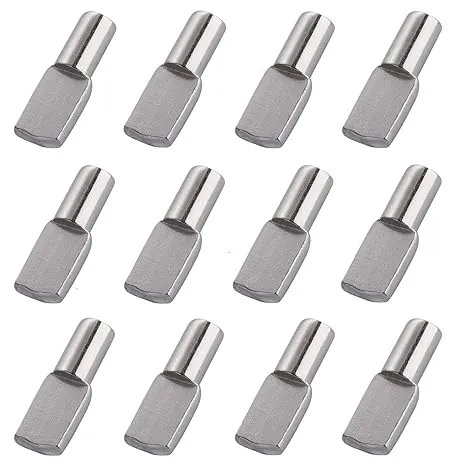 5mm Shelf Pegs Pins,60 Pieces Cabinet Furniture Spoon Shape Support Pegs for Shelves Nickel Plated