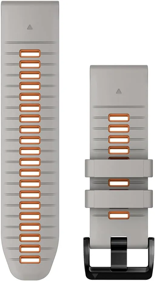 Garmin QuickFit 26 Watch Bands Fog Gray/Ember Orange Silicone