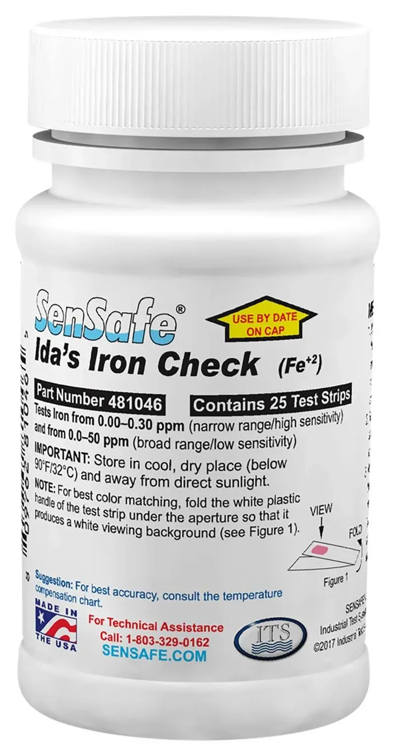 SenSafe (481046) Its Ida's Iron Check Kit; Bottle 25 Test Strips