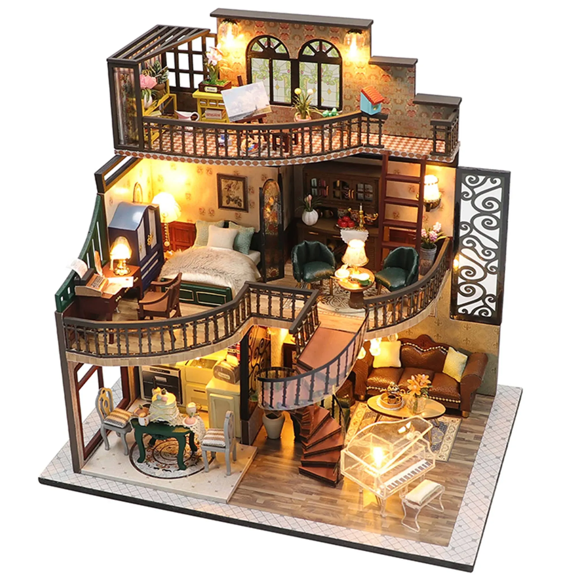 Lannso Kit De Casa De Muñecas En Miniatura Para Construirse