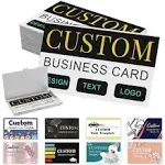 Custom Business Cards Customize Personalized Printable with Logo Picture for Small Business Women Men Waterproof Front and Back 100 200 500 1000