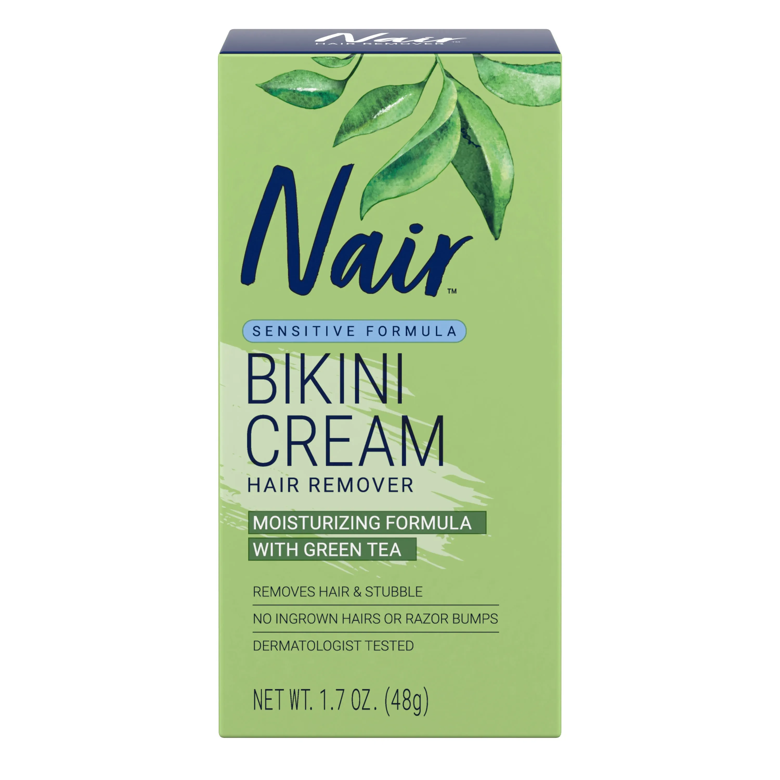 Nair Bikini Cream with Green Tea Sensitive Formula, 1.7 Ounce