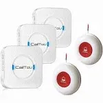 CallToU Wireless Caregiver Pager Call Button Call Bell Medical Alert System for Seniors Patients Elderly at Home 2 Waterproof Transmitters 3 Plugin Receivers