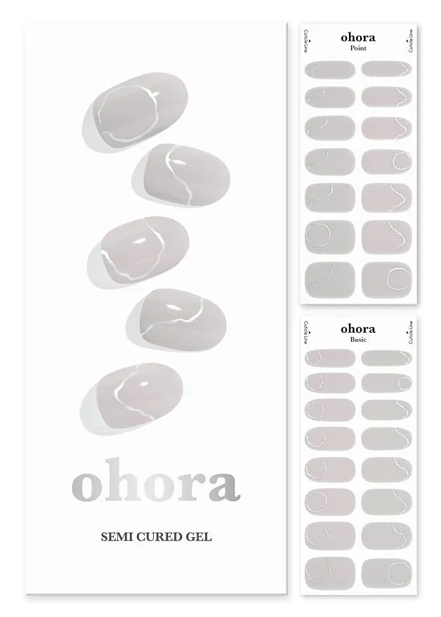 ohora Semi Cured Gel Nail Strips (N Bare Brick) - Works with Any Nail Lamps, Salon-Quality, Easy to Apply & Remove - Christmas Gel Nail Wraps, Stickers, Christmas Stockings