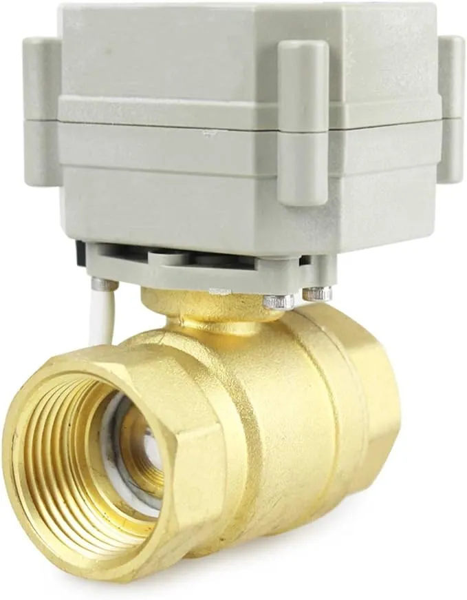 Brass 3/4&#034; 9V 12V to 24 VAC/DC 5-Wires Manual Override N.C. Motorized Ball Valve