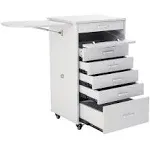 Medical Dental Assistant's Mobile Cabinet Alabama Cart Utility Cart 5 Drawer W/Side Shelf. Professional Utility cart for Medical or Dental Instruments Storage.