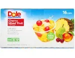 Dole Cherry Mixed Fruit Bowls in 100% Juice 4 Ounce (Pack of 16)