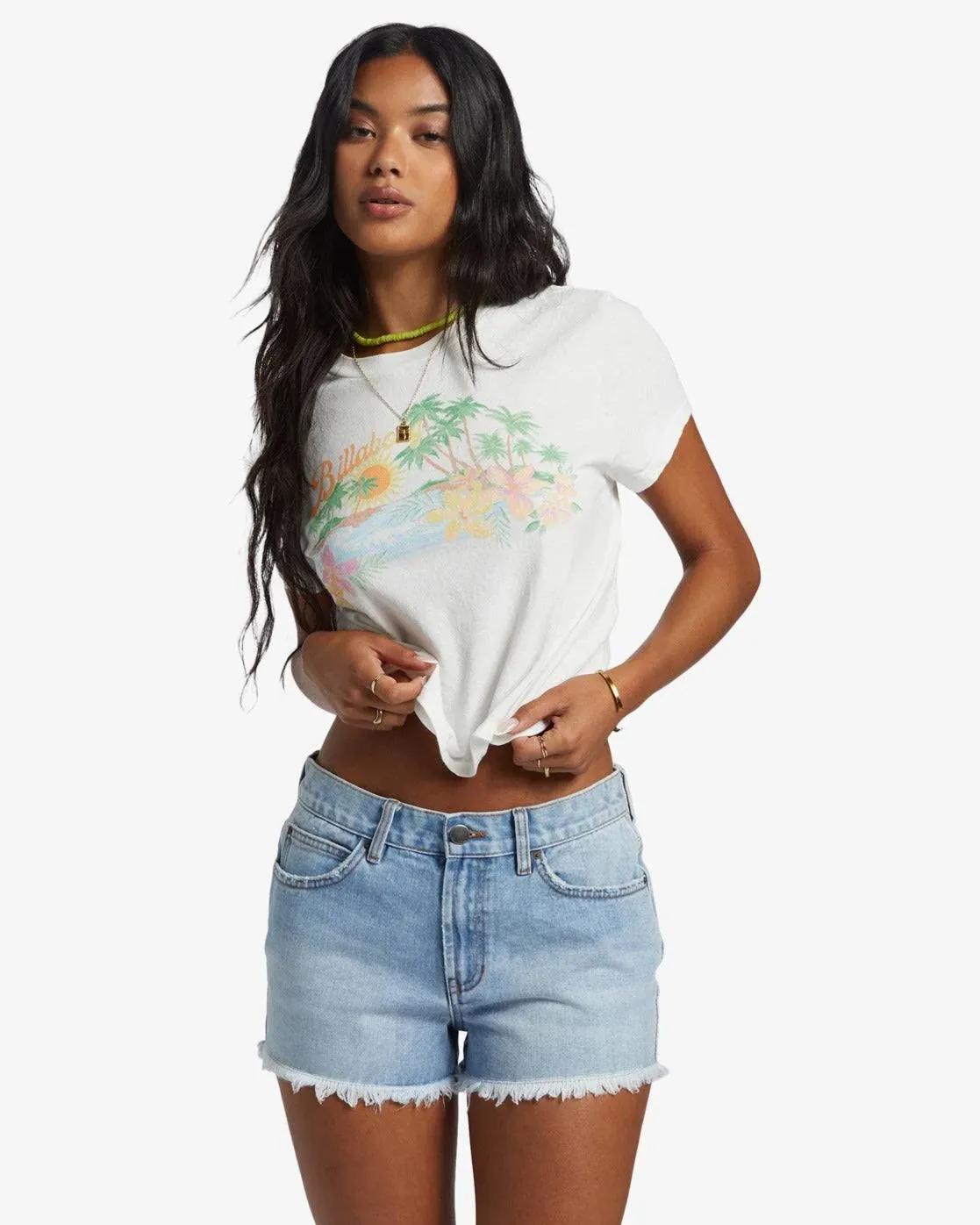 NEW BILLABONG drift away denim shorts in light wash