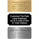 Engraved Name Plate, Personalized Name Plaque - 2x4, 2x6, 2x8, 3x6-21 Colors, 3Corner Styles, 17 Fonts Styles, Name Plates for URN, Trophy, Picture Frame, Memorial, Sign - By Customized4U - 1 Tag