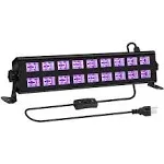 54W 18 LEDs Powerful Black Light Bar Glow in The Dark Party Lighting Black Light