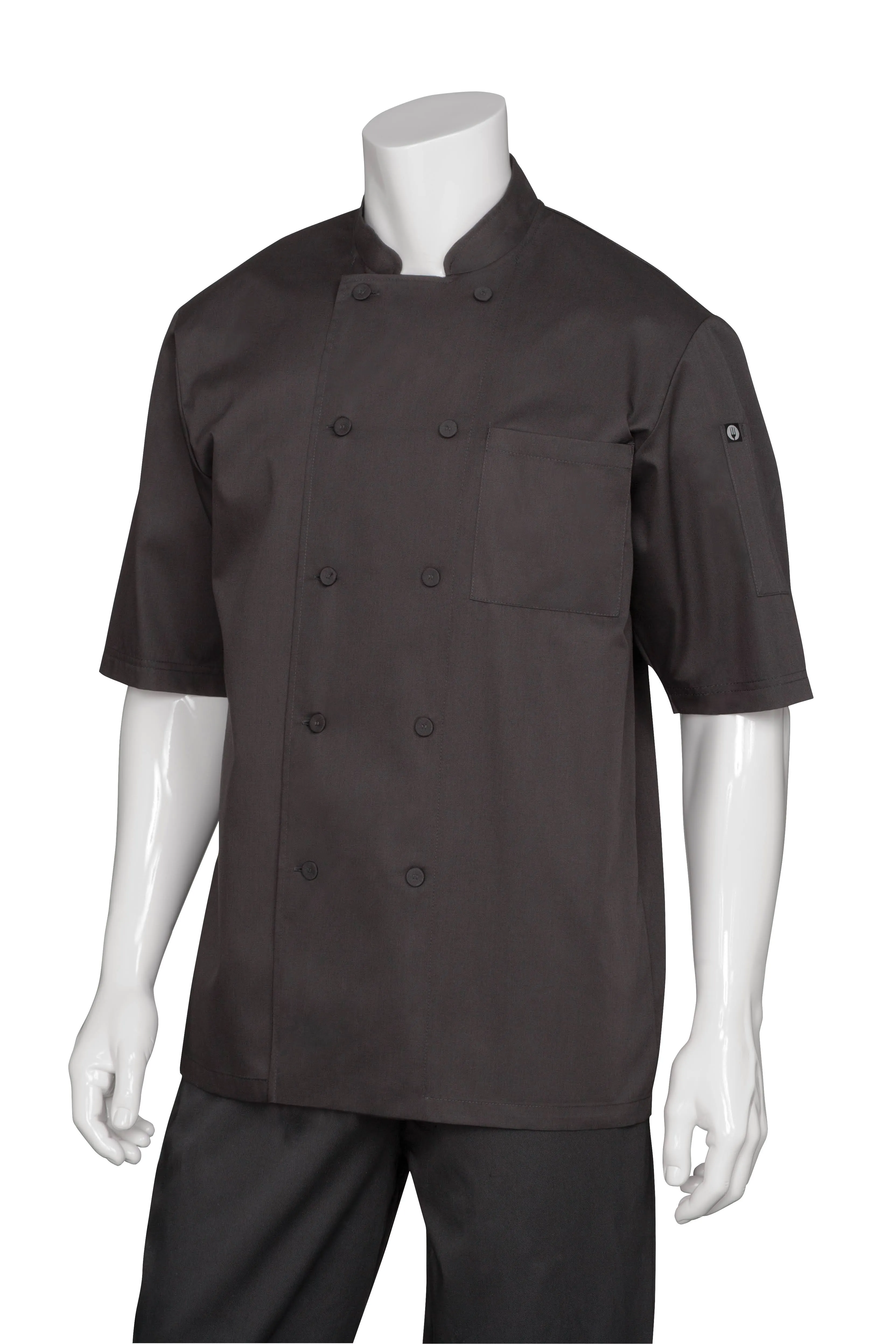 Chef Works Men&#039;s Montreal Cool Vent Chef Coat Small Black