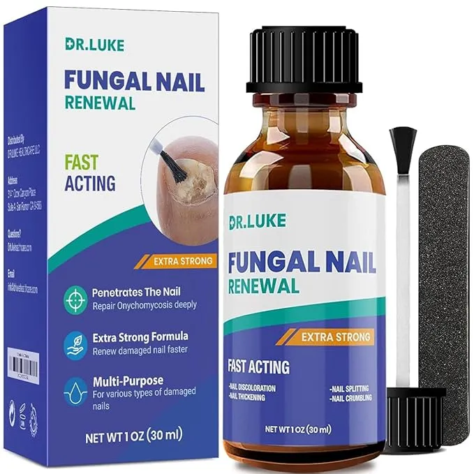 Dr. Luke Toenail Fungus Revitalizer Tough on Nails: Toenail Refresher Liquid for Discolored Nails 1 oz (Packaging May Vary)