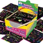 ZMLM Rainbow Scratch Mini Art Notes 125 Magic Scratch Paper Note Cards for Kids Toy Arts Crafts DIY Party Favor Supplies for Girls Boys Birthday