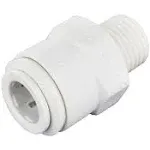 John Guest 3/8 Inch OD x 1/4 Inch NPT Male Connector, Push to Connect Plastic Plumbing Fitting, PP011222WP