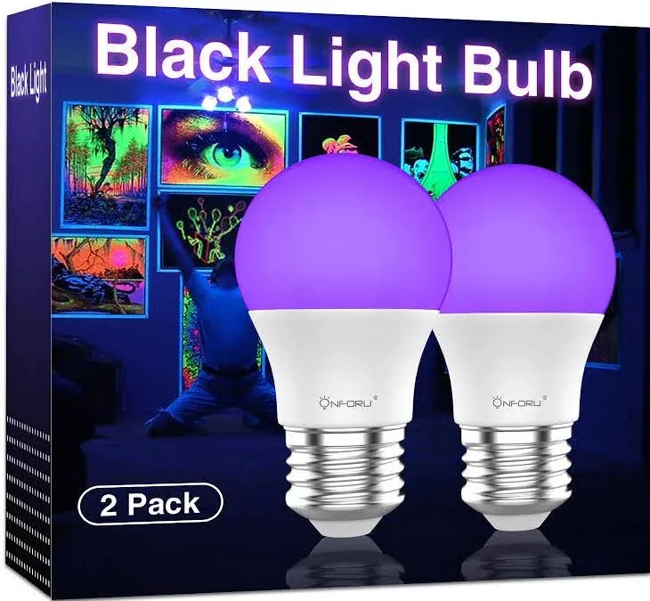 2pack Led Ultraviolet Black Light Uv Bulb Glow in the Dark Ultra Violet Neon NEW