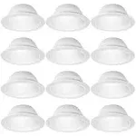 12 Pack - 6" Inch White Baffle Recessed Can Light Trim