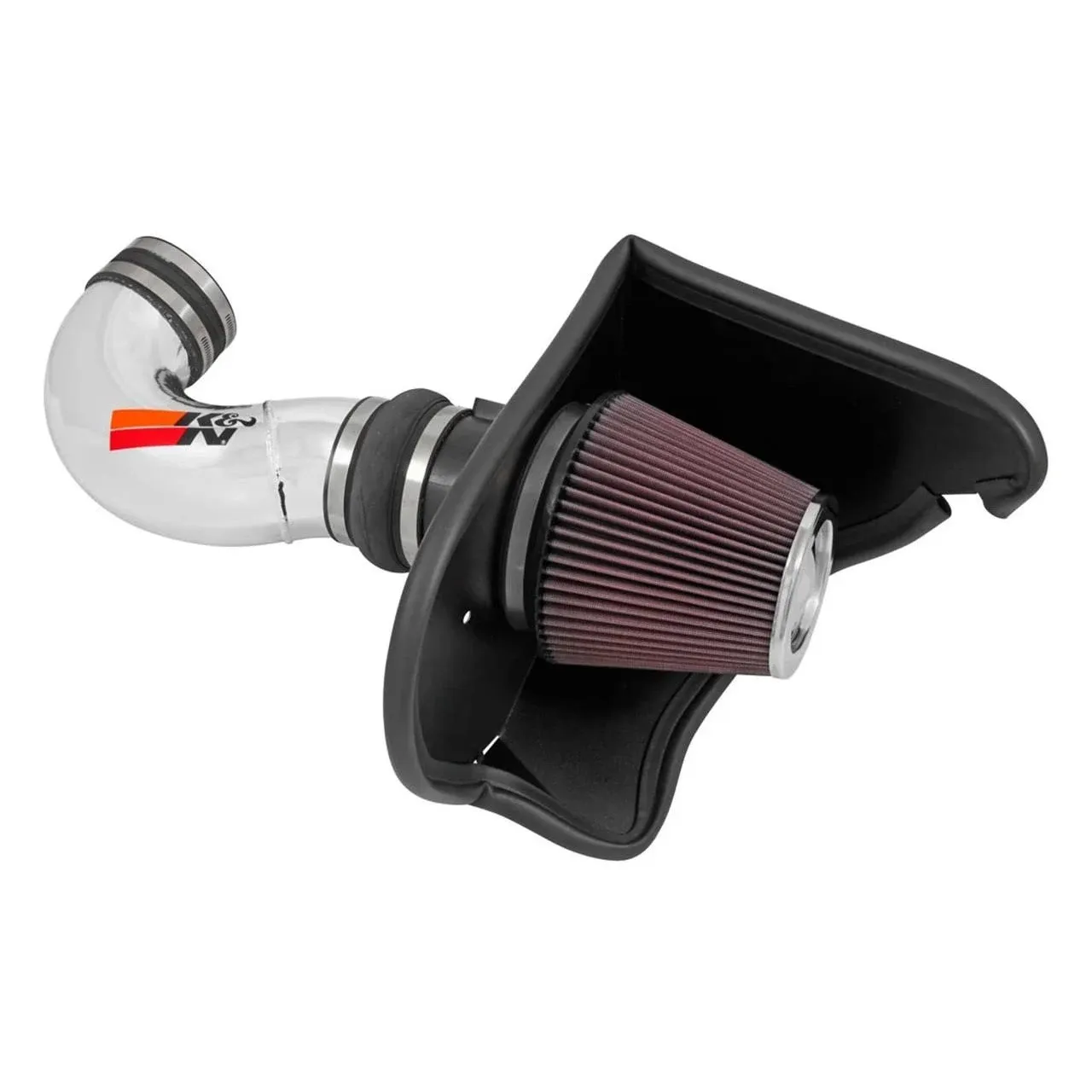 K&amp;N® 69-4534TP - 69 Series Typhoon® Aluminum Polished Cold Air Intake System with Red Filter