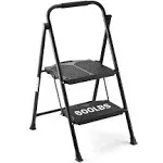 ASPERLAD Step Ladder 600lbs Extra Large & Wide 2 Step Stools Personalized Folding Step Stool Anti-Slip Step Stools for Adults Household, Kitchen Foldable Step Stool