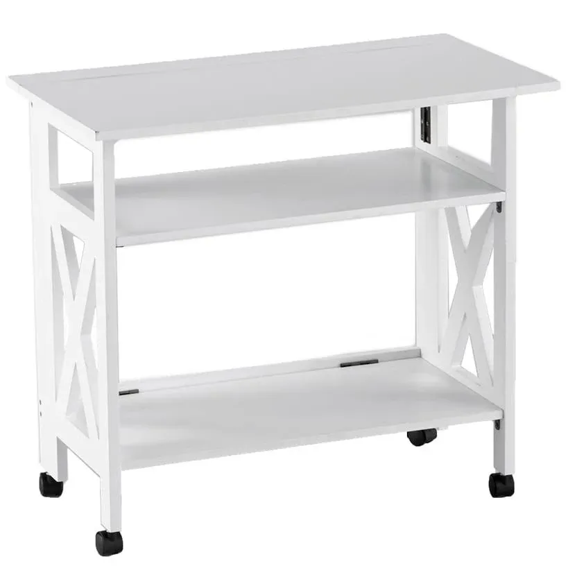 Lakeside Crisscross Folding Office Furniture - White Printer Stand