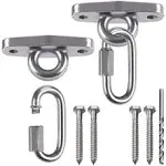 Of2 Heavy Swing Hangers Stainless Steel 304 Rust-Proof Playground Porch Yoga seat Hanger Swing Hammock Chair Suspension kit Indoor and Outdoor 2000 pounds Capacity 2 carabiners