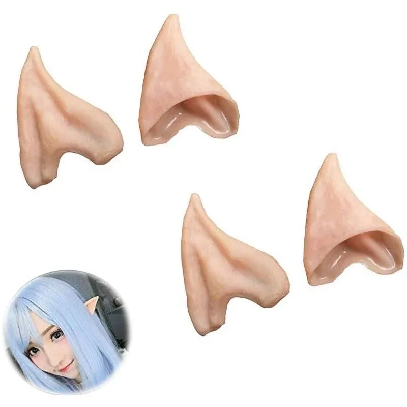 HOMEYA Elf Ears Halloween Cosplay Costumes Pointed Prosthetic Ear Tips Christmas Cosplay Gift for Women Kids Teens Men - 2 Pairs