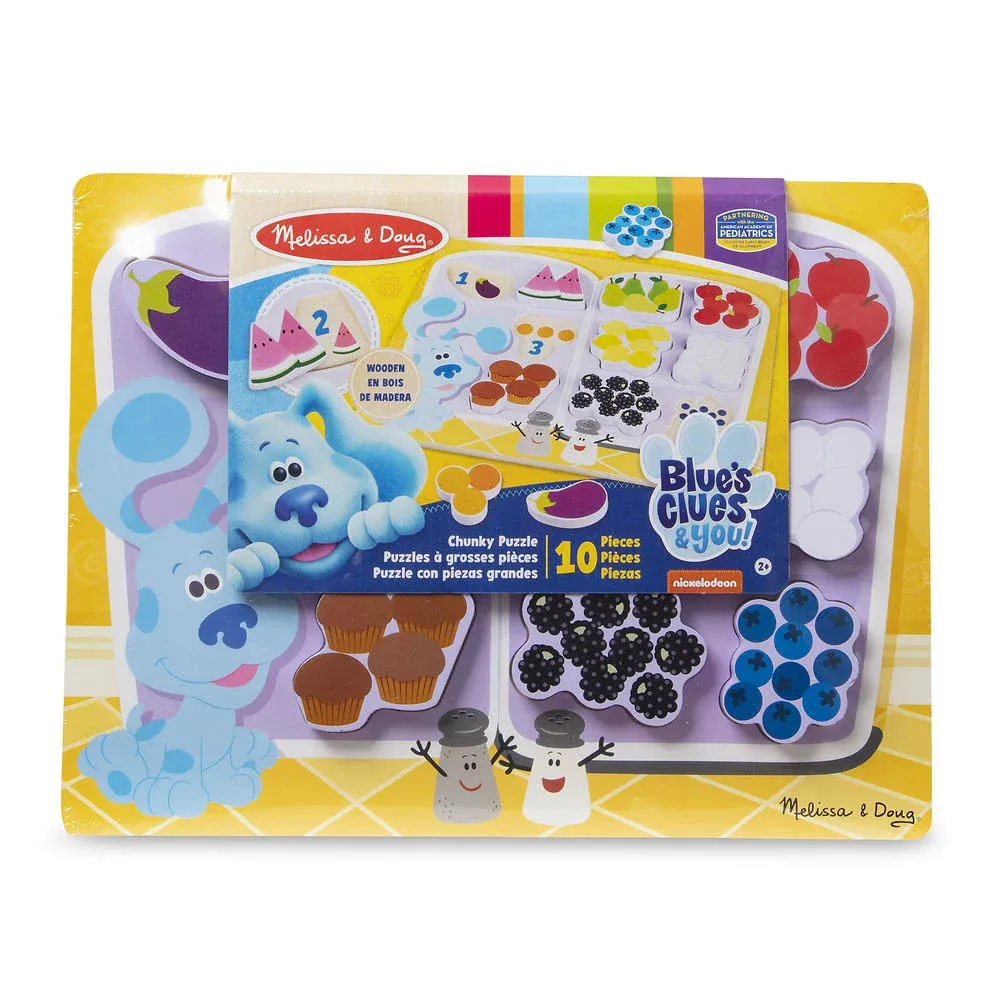 Melissa & Doug Blue's Clues & You! Wooden Chunky Puzzle - Fridge Food (10 Pieces)