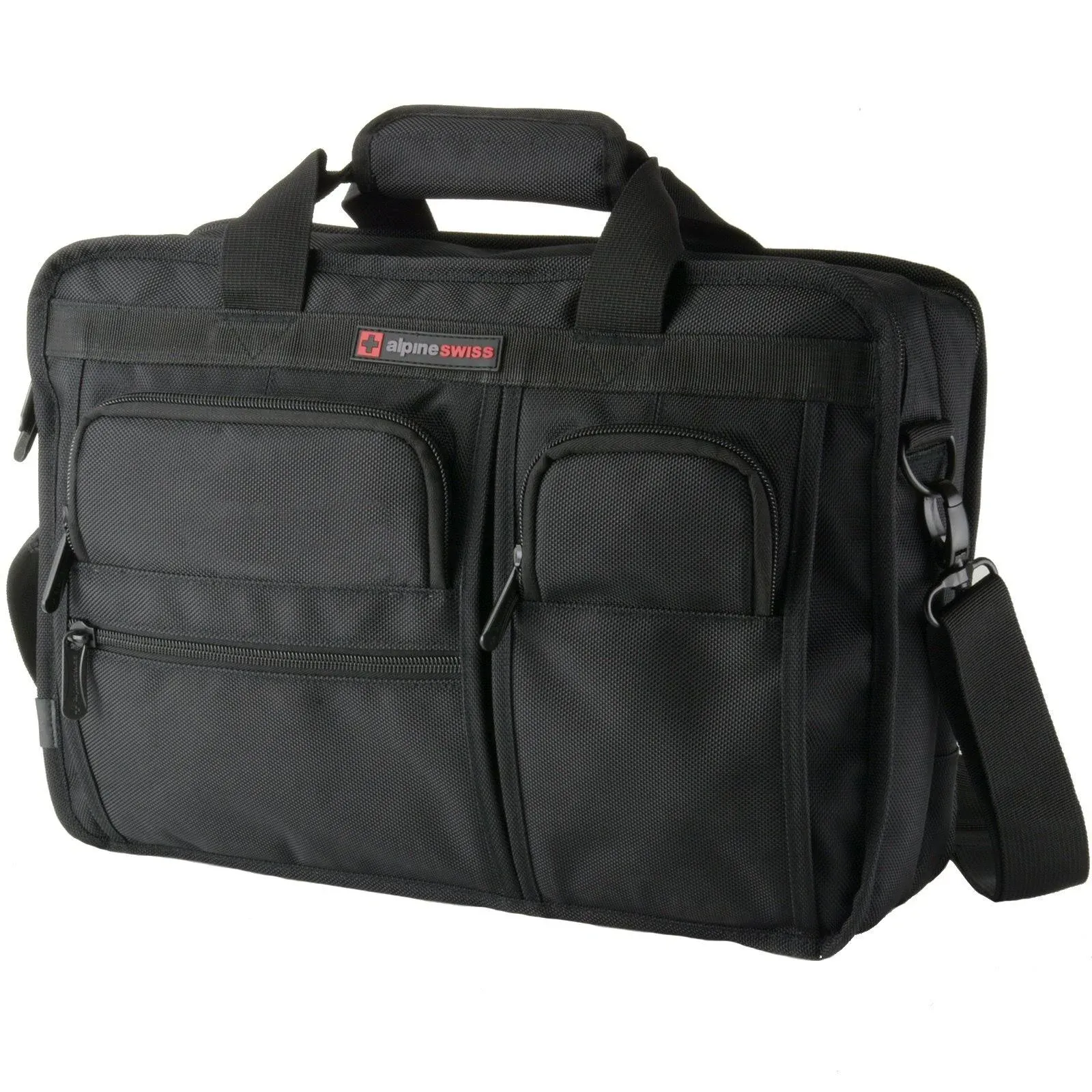 Alpine Swiss Conrad Messenger Bag 15.6 Inch Laptop Briefcase with Tablet Sleeve