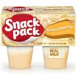 Snack Pack Banana Cream Pie Pudding Cups, 4 Count ( Pack of 12)