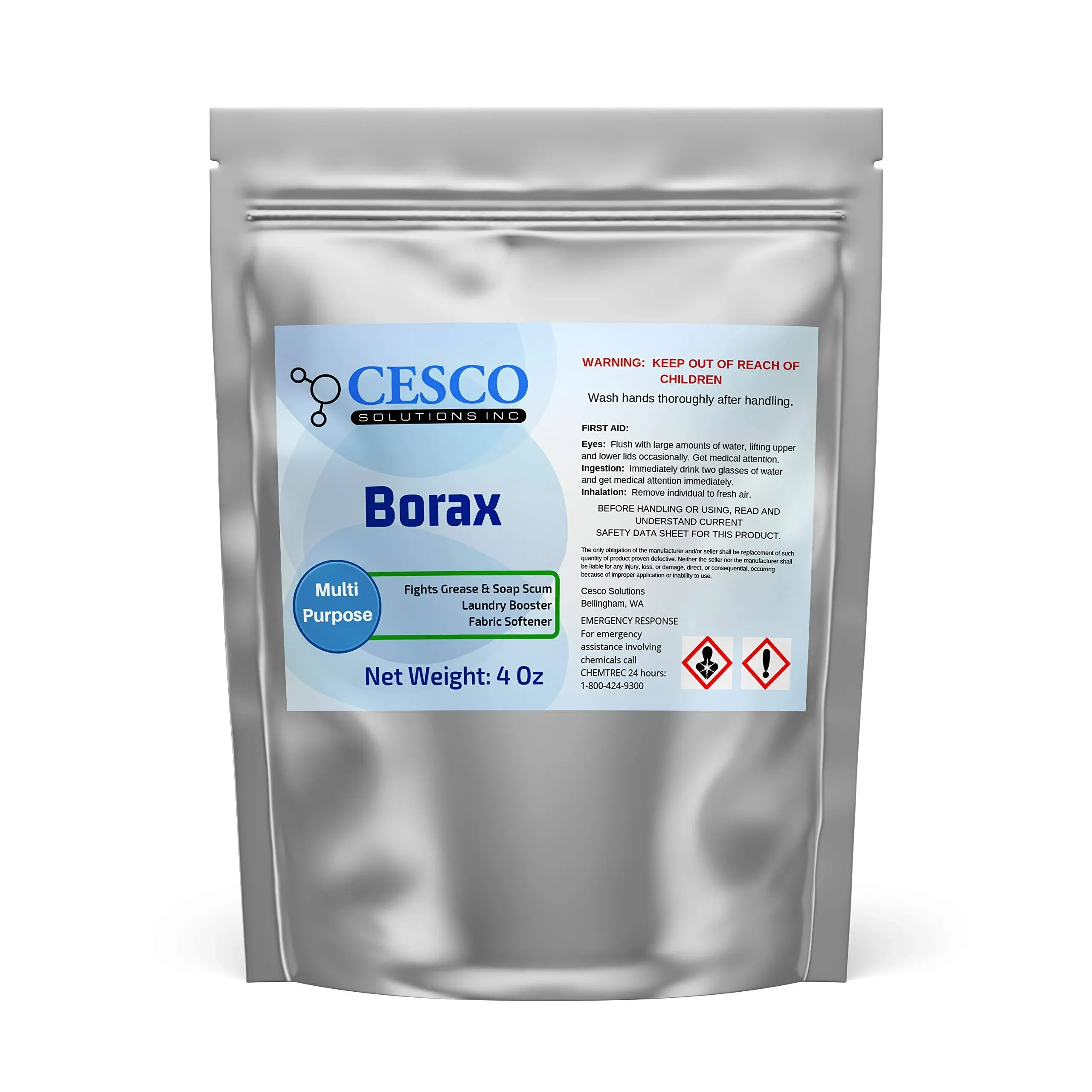 PURE ORIGINAL INGREDIENTS Borax (4 oz) Sodium Borate, Multipurpose Cleaning Agent, Ideal Slime Ingredient