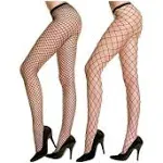 Charmnight Womens High Waist Tights Fishnet Stockings Thigh High Pantyhose 2 PAI