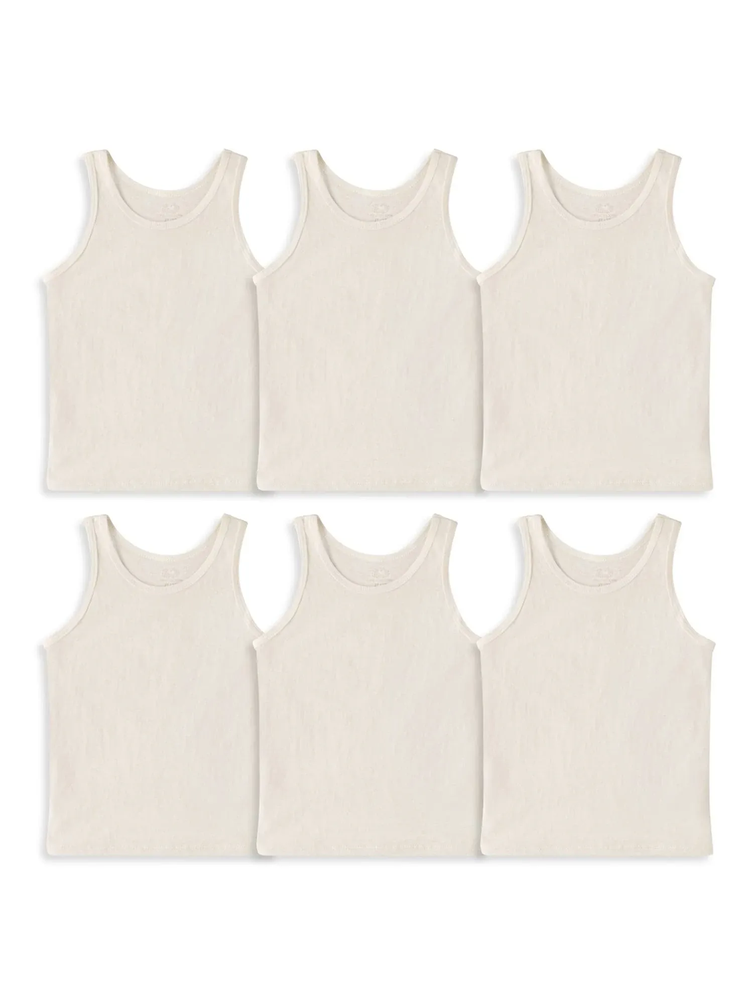 Fruit of the Loom Toddler Girl Natural Cotton Tank Tops  6-Pack  Sizes 2T-5T