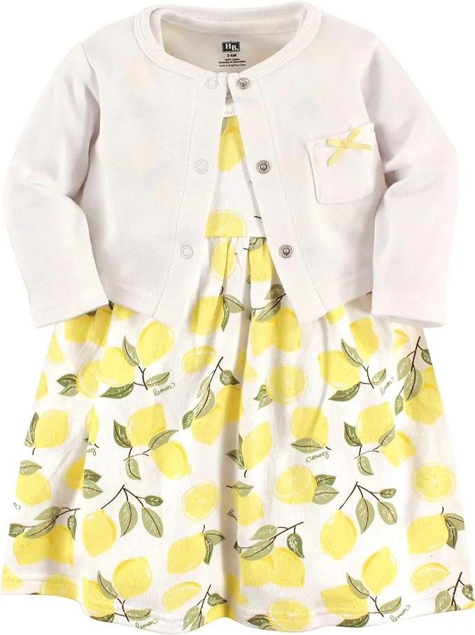 Hudson Baby Baby Girls' Cotton Dress and Cardigan Set