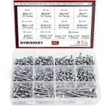 DYWISHKEY 320 Pieces 410 Stainless Steel #8#10#14 Hex Washer Head Self Drilling Sheet Metal Screws Assortment Kit