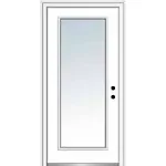 Verona Home Design Full Lite Smooth Prehung Front Entry Door