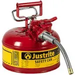 Justrite 7210120 1 Gal Type II Red Safety Can