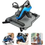  3-in-1 Under Desk Bike Pedal Exerciser with Resistance Bands, Arm &amp; Leg BLUE