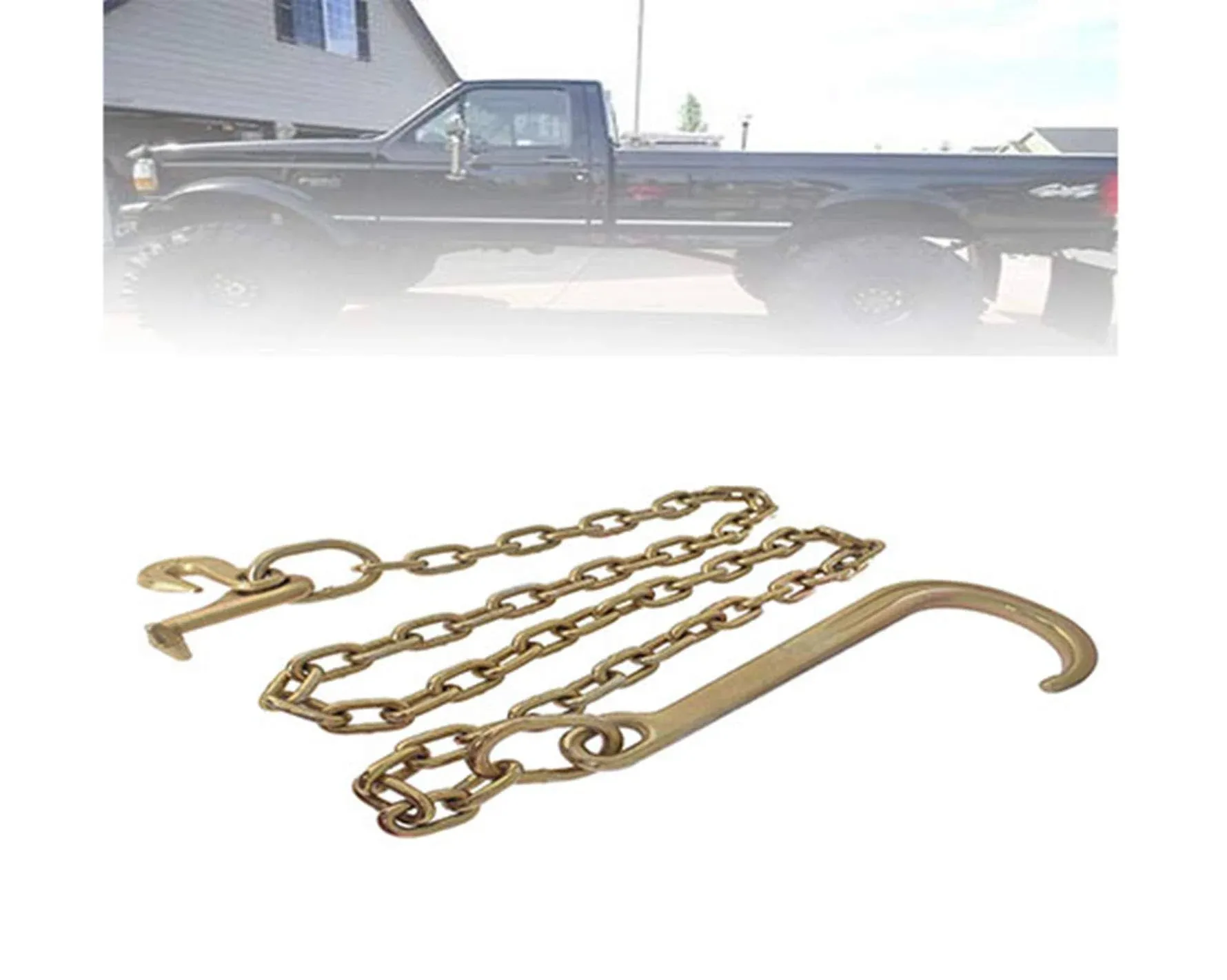 munirater 5/16 x 6 FT Grade 70 Tow Chain 15 J Hook and T Hook Mini J Hook Recovery Wrecker Axle Tow Truck Chain