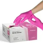 FifthPulse Hot Pink Disposable Nitrile Gloves