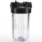 Hydronix HF45-10CLBK10P<wbr/>R ! Water Filter Housing 10´´ - 1´´ Ports, Clea Clear/Bla