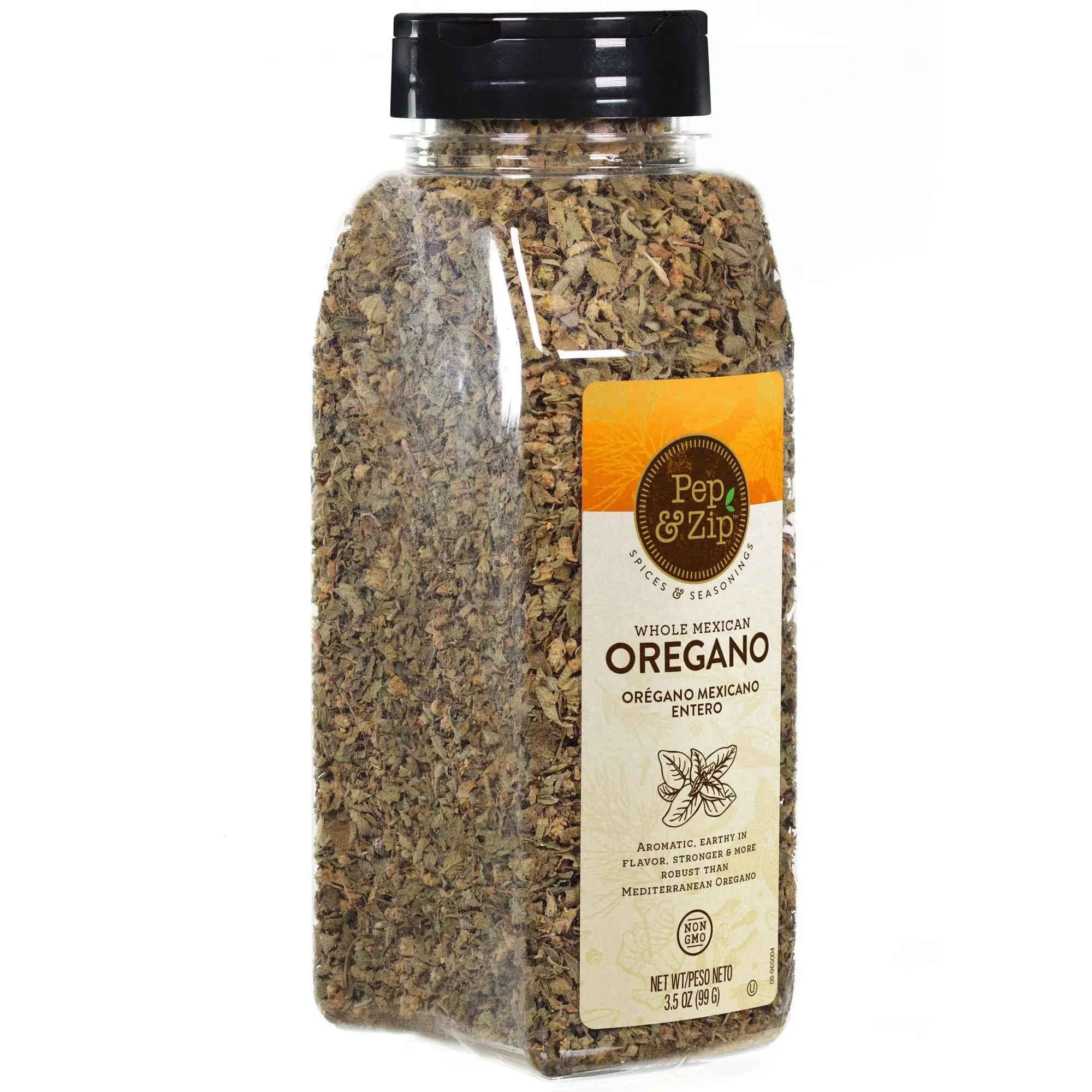 Pep and Zip, Whole Mexican Oregano/Oregano Mexicano Entero, Non GMO, Kosher, 3.5oz