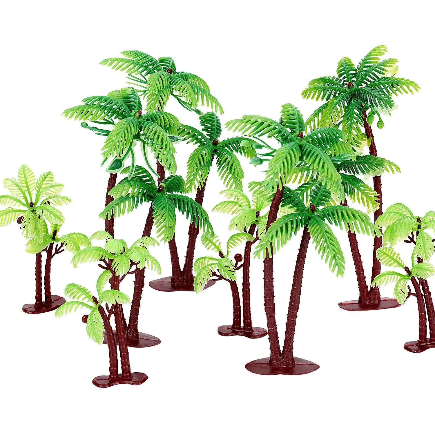 Jovitec 16 Pieces Green Palm Tree Cupcake Topper with Coconuts Cake Topper for