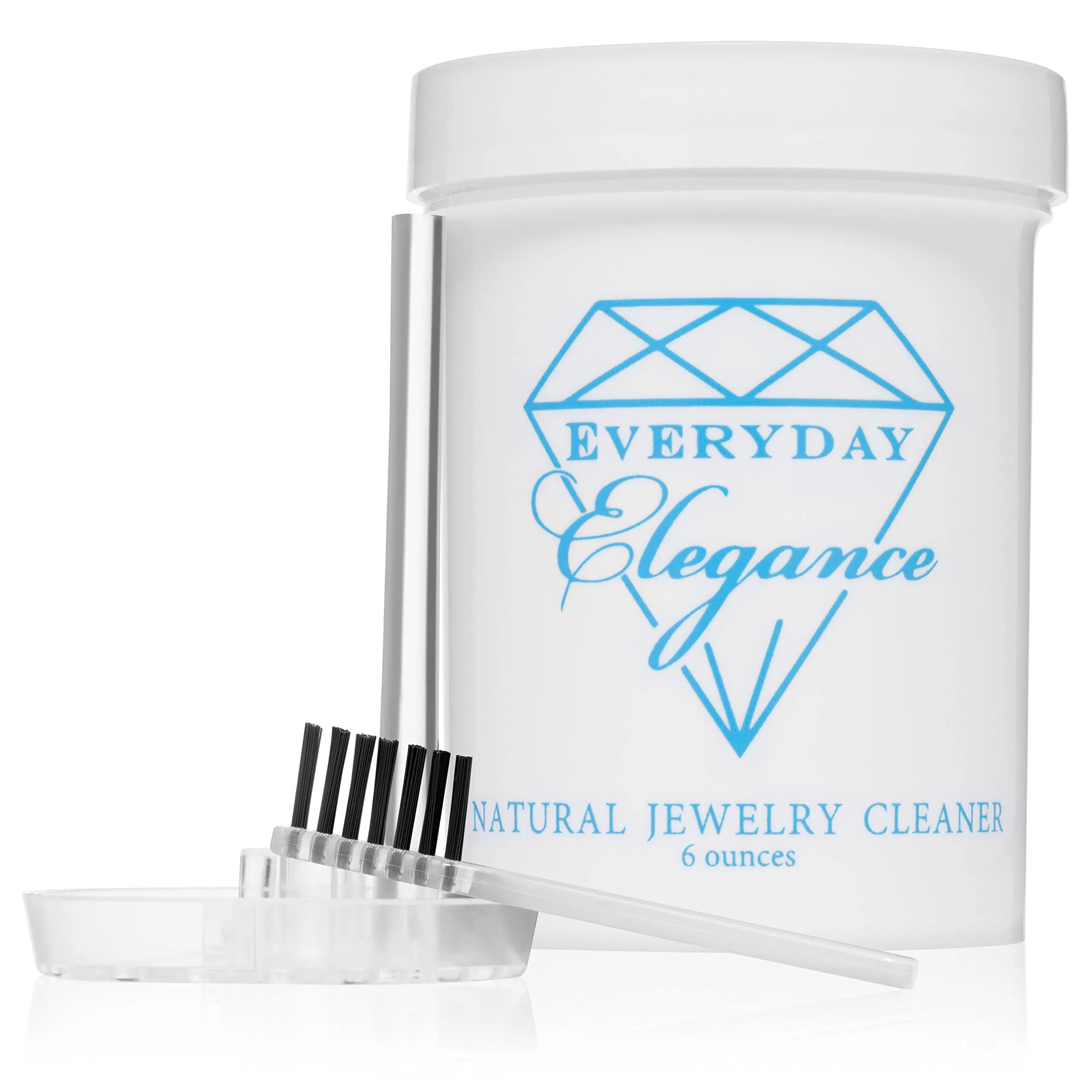 Everyday Elegance 100% All Natural Jewelry Liquid Cleaner Solution | Non-Toxic Naturally Derived Cleaning Gold, Silver & Platinum Cleaning | 6 Ounce Jar