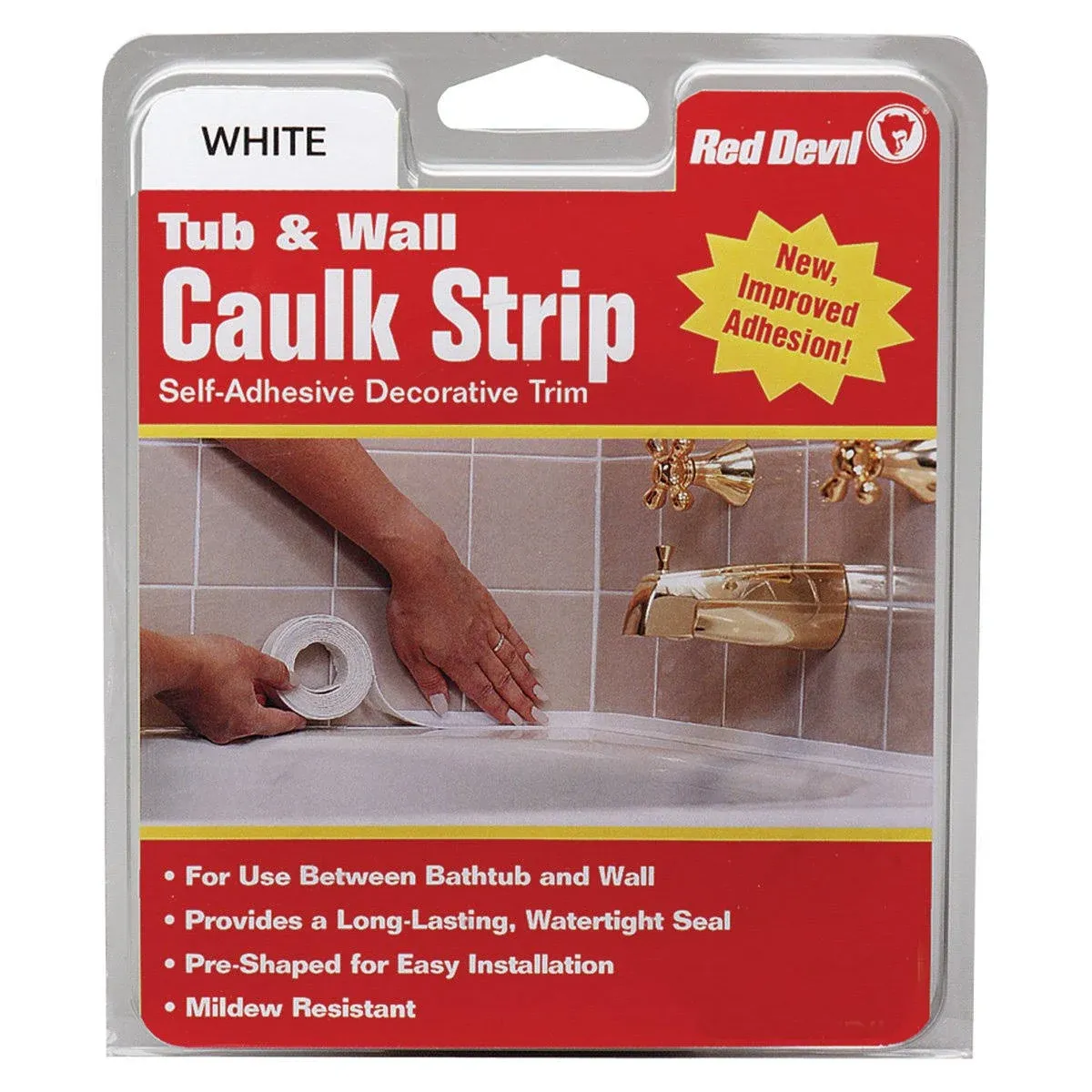 Red Devil 0150 7/8" x 11' Medium White Tub & Wall Caulk Strip