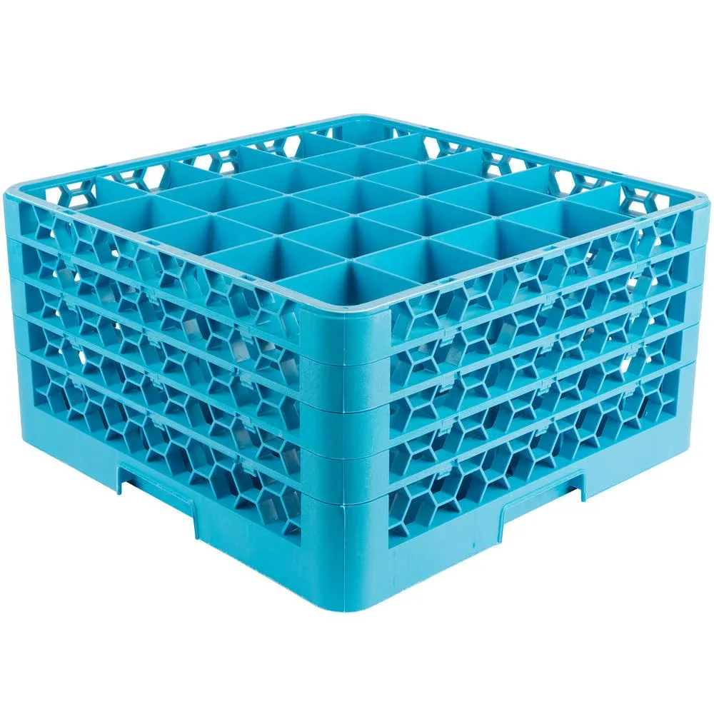 Carlisle RG25-414 OptiClean 25 Compartment Glass Rack with 4 Extenders