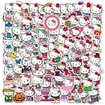 100Pcs Hello Kitty Stickers Pack Kitty White Theme Waterproof Sticker Decals for Laptop Water Bottle Skateboard Luggage Car Bumper Hello Kitty Stickers for Girls Kids Teens